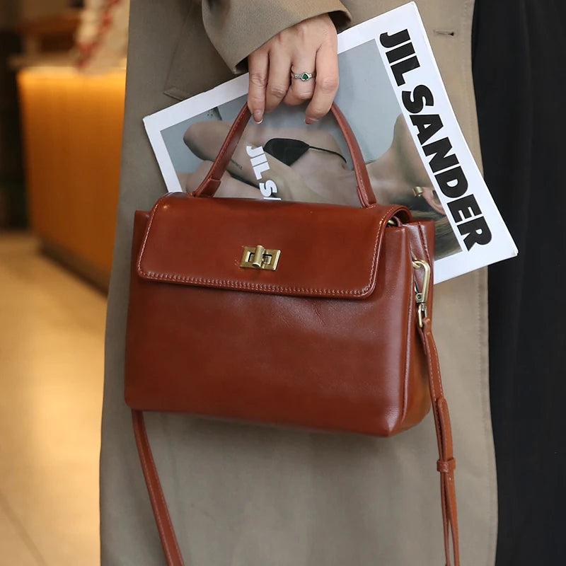 Sac fourre-tout en cuir de vachette véritable pour femme, sac à main en cuir souple pour femme, sacs à bandoulière à la mode, designer de luxe, initié féminin