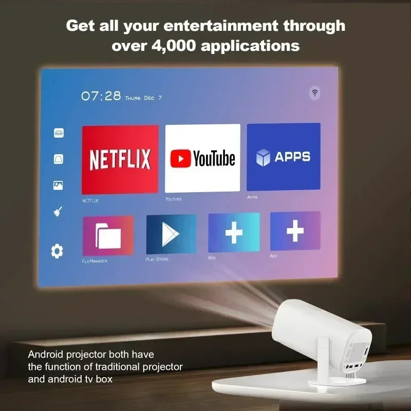 Projecteur intelligent P30 Android 11, WiFi 6, 4K, 1080P, prise en charge vidéo, système de divertissement domestique Portable natif 1280x720P