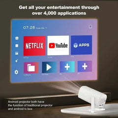 Projecteur intelligent P30 Android 11, WiFi 6, 4K, 1080P, prise en charge vidéo, système de divertissement domestique Portable natif 1280x720P