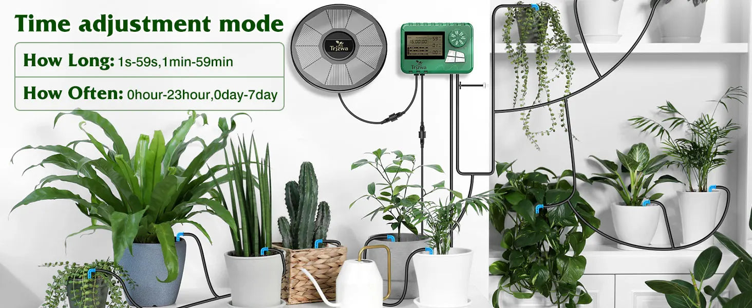 Kit de système d'irrigation goutte-à-goutte solaire pour plantes de jardin avec écran d'affichage, minuterie d'arrosage automatique de voyage bricolage, dernier cri
