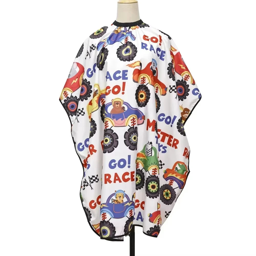 Cape de coiffure pour enfants, dessin animé mignon, robe de coiffure, salon de coiffure, tissu de coiffeur pour enfants