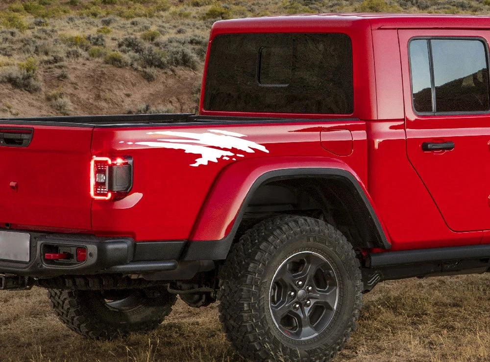 Autocollants latéraux de carrosserie de ramassage pour Jeep Gladiator JT, décalcomanies de décoration de Style éclaboussure, couverture en vinyle de voiture, accessoires de réglage automatique