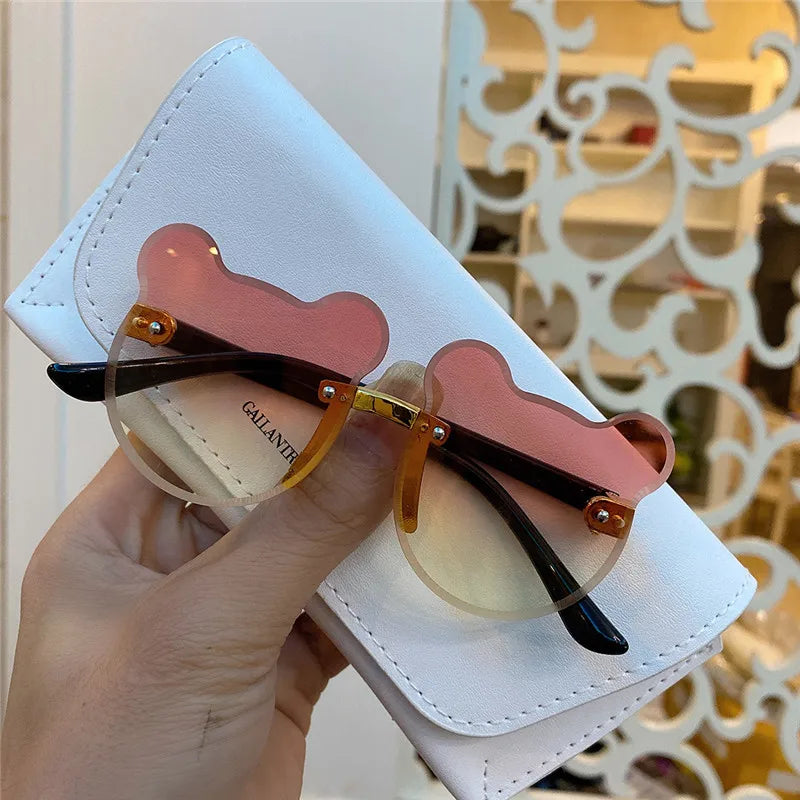 Lunettes de soleil en forme d'ours pour enfants, lunettes de soleil de dessin animé pour enfants, lunettes anti-absorbe ouissement pour garçons, lunettes de conducteur de lunettes de soleil carillon pour filles