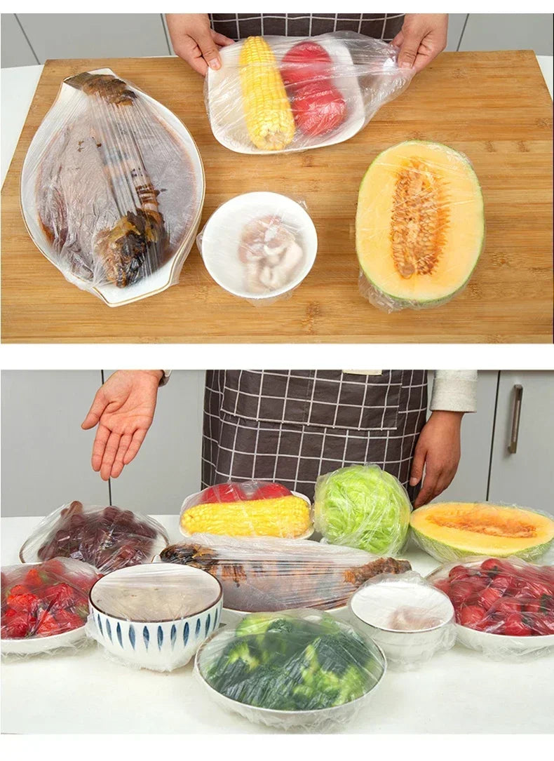 Couvercle alimentaire jetable réutilisable, enveloppe en plastique, couvercles alimentaires élastiques durables pour bols, couvercles d'assiettes élastiques pour sac d'économie de nourriture de cuisine