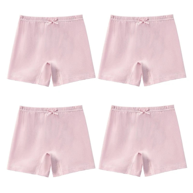Culottes pour enfants filles, 4 pièces, pantalons de sécurité respirants en coton doux, sous-vêtements de couleur unie, Leggings quatre saisons à la mode pour 2 à 13 ans