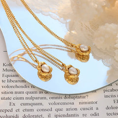 Collier pendentif en perles incrustées pour femmes, Design de luxe, chaîne cubaine en acier inoxydable, bijoux de mariage