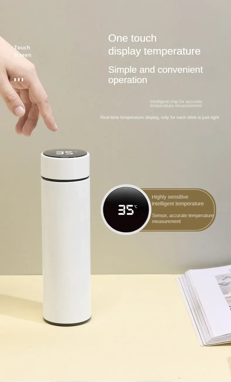 Bouteille Thermos en acier inoxydable de 500ml, avec affichage numérique de la température, tasse de mesure intelligente de la température, flacon sous vide