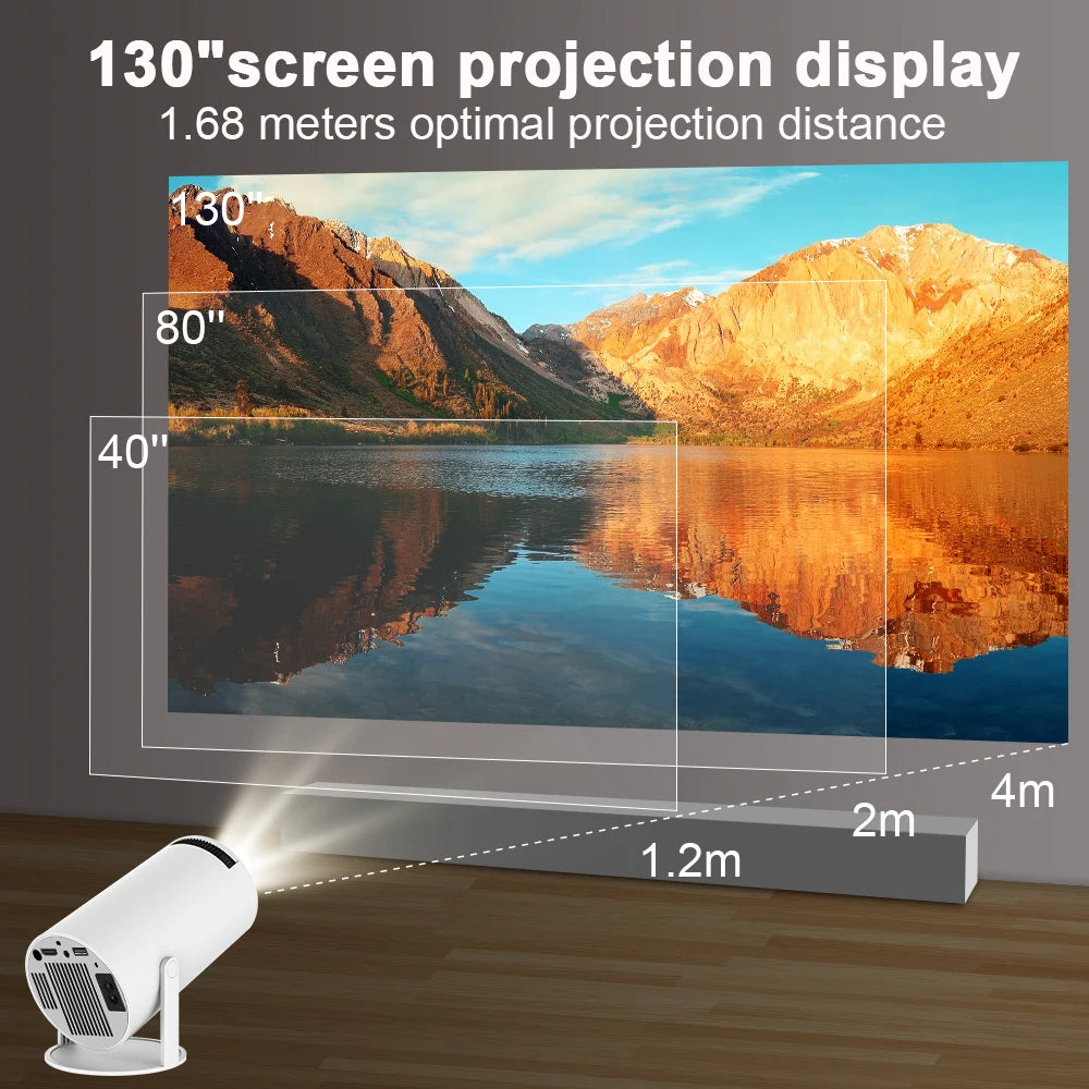 Transpeed-Projecteur portable AllwinnerH713, Android 11, WiFi 6, 260ANSI, 1280x720P, 4K, 180 °, BTpig flexible, Home Cinema, Extérieur, Provaincu