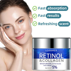 Crème anti-âge raffermissante au rétinol déformable remodelante, raffermissante, liftante, estompe les ridules, blanchissante, hydratante, éclaircissante, soins pour la peau, cosmétique