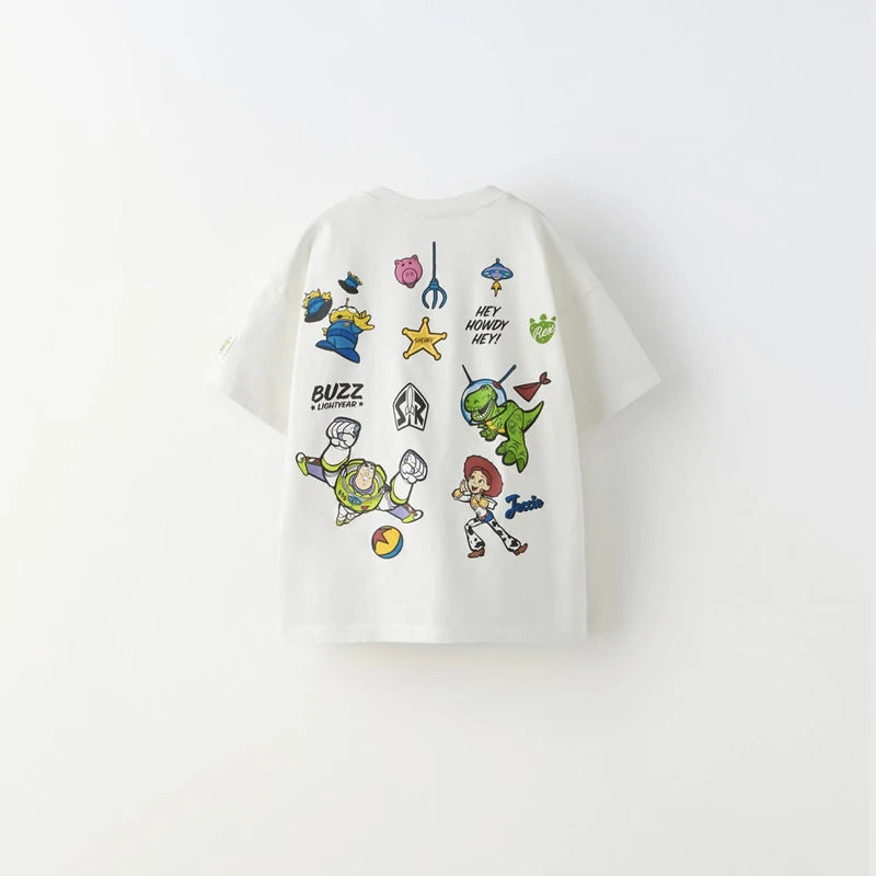 ChimBrand-T-shirt à Manches Courtes et Col Ras du Cou pour Enfant, Vêtement à Motif de Dessin Animé, à la Mode, pour Garçon, pour Été