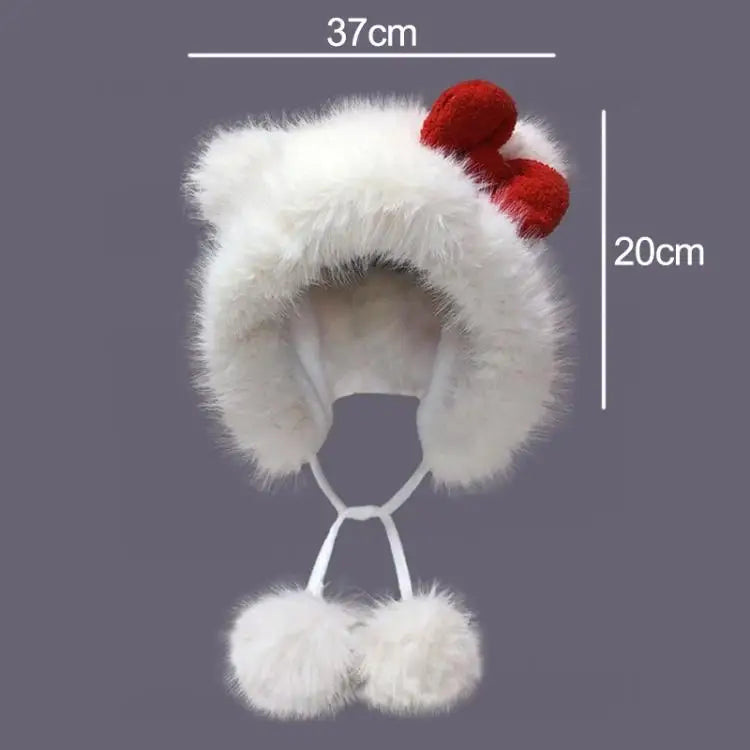 Chapeau seau mignon Hello Kitty avec cordon réglable, chapeau d'hiver à la mode, coupe-vent, matériau épais, casquette Streetwear Kawaii pour fille