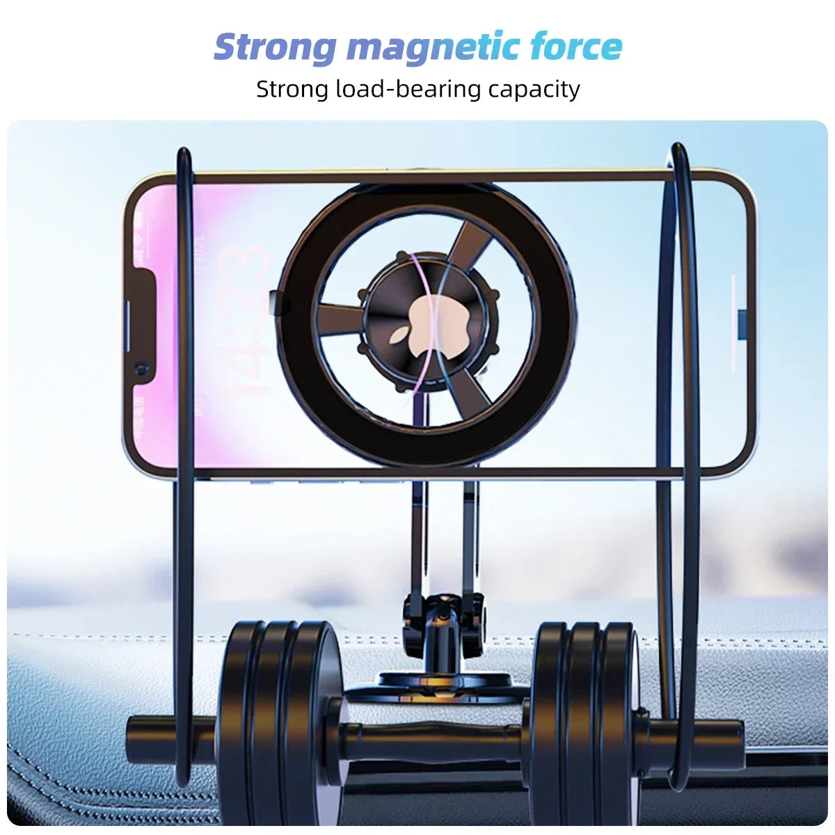 360 °   Support métallique rotatif, Support magnétique puissant pour téléphone de voiture, Support de téléphone pliable, Support magnétique pour évent, Support GPS pour téléphone