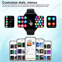 Nouvelle montre intelligente 2.01 pouces HD affichage réponse faire appel Message vue Modes de Sport bricolage cadran prévisions météorologiques pour hommes femmes