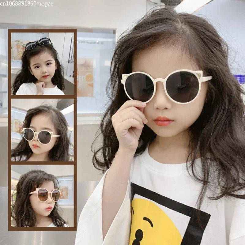 Lunettes de soleil pour enfants, oreilles de dessin animé d'animaux mignons, Protection solaire d'extérieur pour enfants, jolies lunettes de soleil Vintage pour enfants