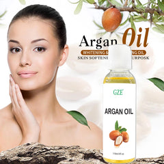 GZE Huile d'argan marocaine biologique Hydratant pur pressé à froid vierge de qualité supérieure pour peau sèche, endommagée, cheveux, visage, corps, cuir chevelu
