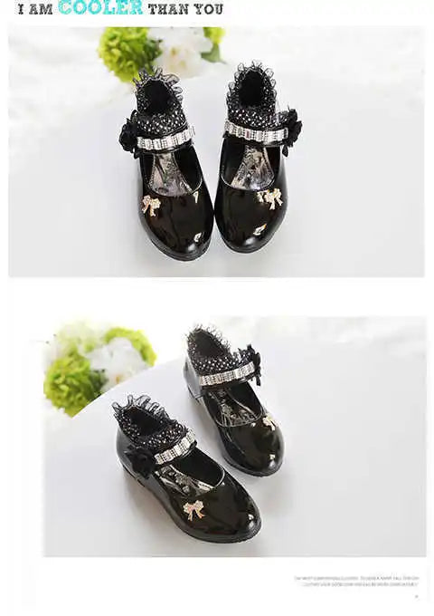 Chaussures en cuir pour filles, chaussures de princesse simples pour enfants, grandes chaussures de performance noires pour étudiants, chaussures en cuir pour bébés, nouvelle collection 2024
