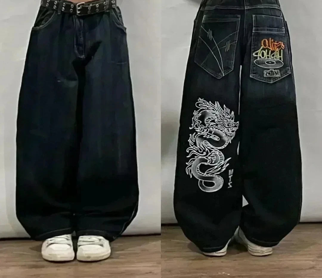 Jeans à jambes larges unisexes pour femmes, pantalons de vadrouille chauds, Street Y2K, Hip Hop, Joker Respzed, New Clearance Spot, American Fashion