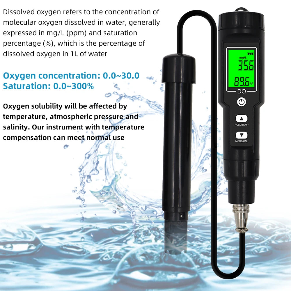 DO9100 compteur d'oxygène dissous numérique 0.0-30.0 Mg/L étanche ATC 0.0-300.0% DO testeur détecteur d'oxygène de qualité de l'eau