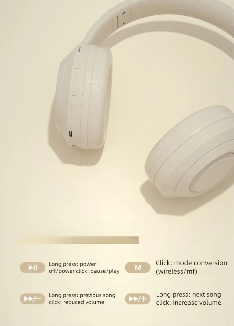 Écouteurs sans fil Bluetooth sur l'oreille casques stéréo HIFI réduction du bruit écouteurs de jeu de sport lecteur de musique avec micro cadeaux