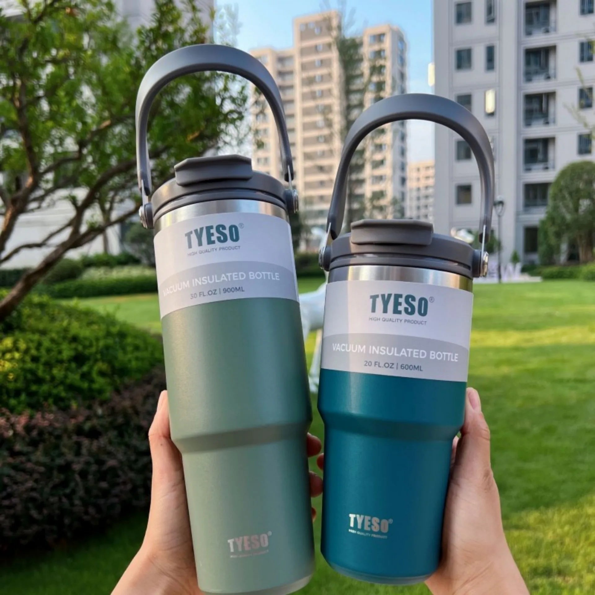Tyeso Stainless Steel Thermos Coffee Mug, Double-Layer Insulated Travel Mug for Hot and Cold Drinks, Vacuum Flask, Car Water Bottle