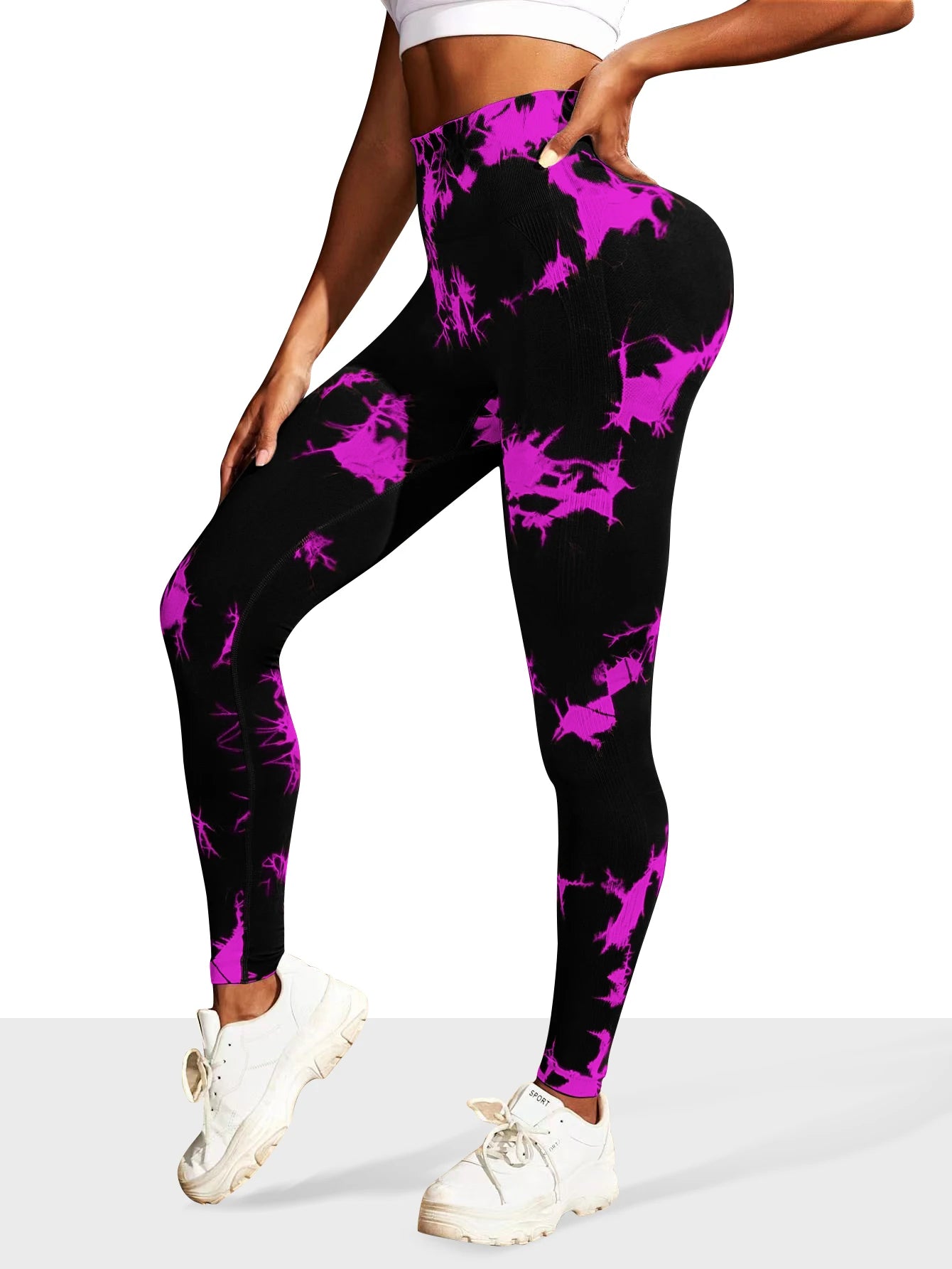 Pantalon de Yoga sans couture pour femmes, teinture par nouage, taille haute, doux et confortable, vêtements de sport, Leggings d'entraînement, collants