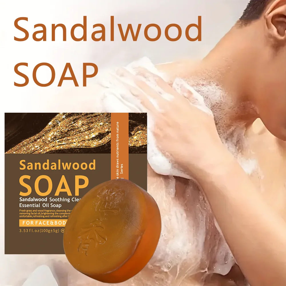 Savon blanchissant fait à la main, soins pour la peau, nettoyage en profondeur, hydratant, huile essentielle, savon doux, éclaircit la peau, savon au bois de santal