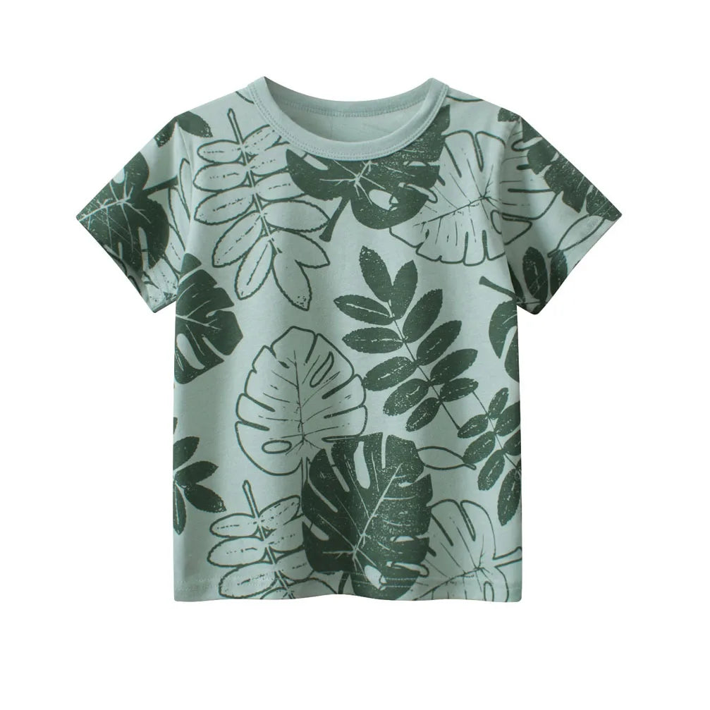 Vêtements d'été en coton pour bébés garçons et filles, t-shirt à manches courtes imprimé graffiti, haut pour enfants, tenue pour bébé, 2-8T