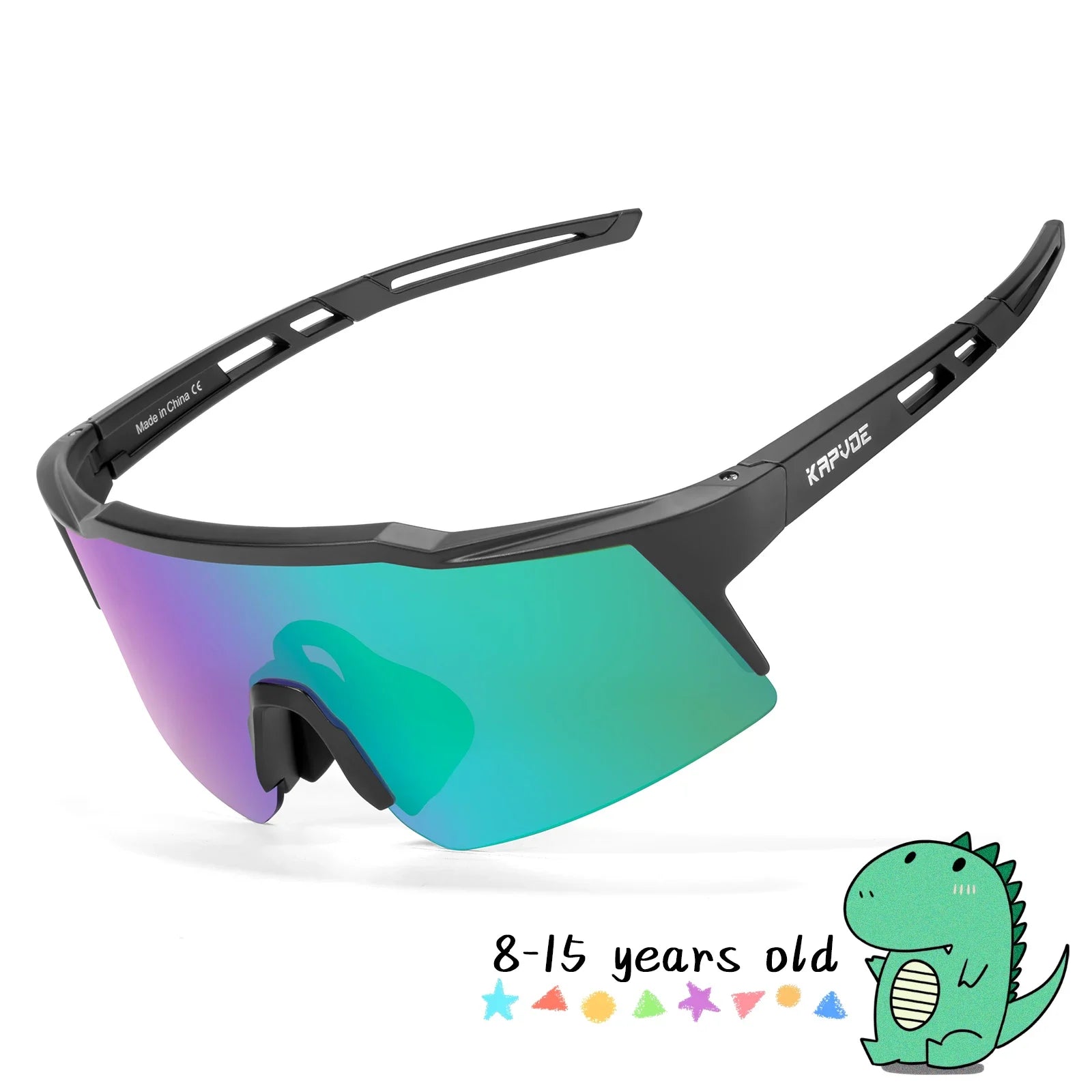 Kapvoe enfants cyclisme lunettes de soleil âgé 8-15 Baseball course enfants lunettes UV400 sport équitation vélo lunettes