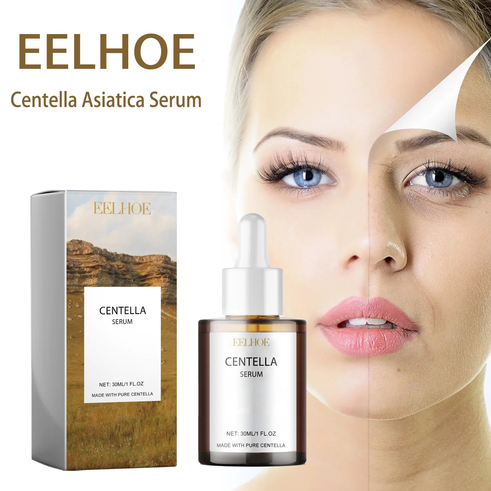 Centella Asiatica sérum 30ml soin de la peau coréen pour le visage hydratant apaisant soulagement des rougeurs Essence visage sensible végétalien soin de la peau