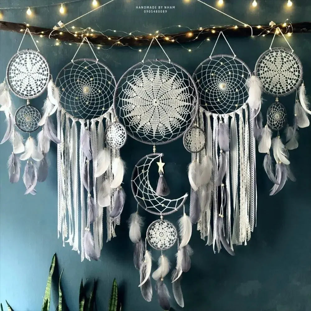 5-piece/set Boho dreamcatcher home decor macrame dreamcatcher wall hangings moon Ramadan dreamcatcher children's nursery ornament