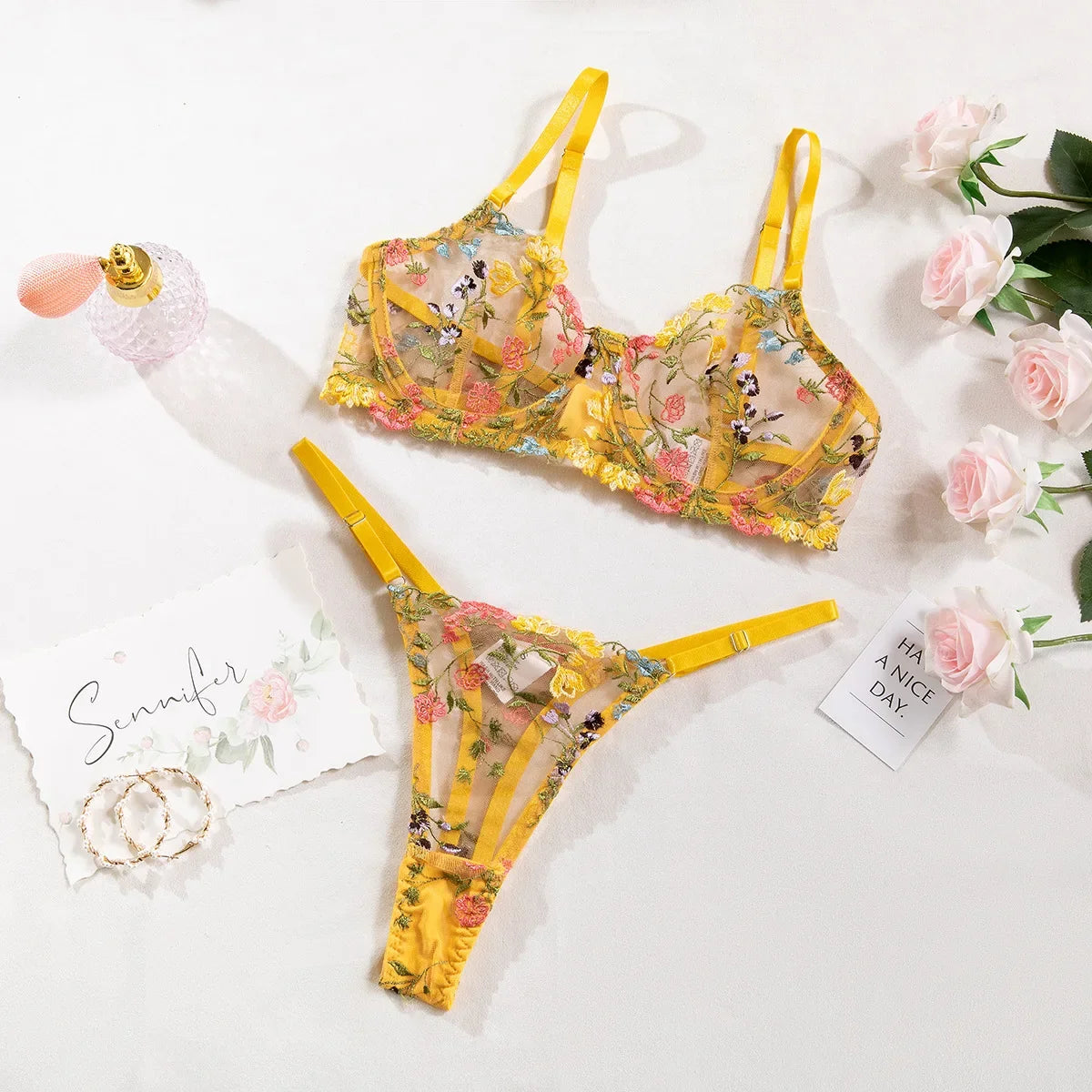 Ensemble de Lingerie érotique pour femmes, sous-vêtements féminins, Perspective Porno, vêtements de nuit en dentelle, ensemble de soutien-gorge Sexy pour culottes sexuelles