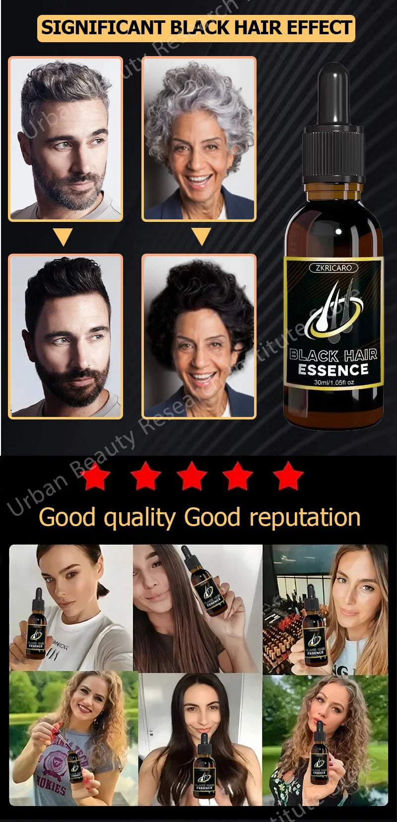 Réparer l'écologie originale des cheveux noirs