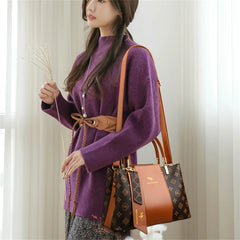 Sac à main de luxe imprimé grande capacité en cuir souple pour femmes, sac à bandoulière de loisirs de styliste pour dames