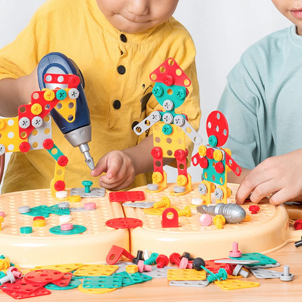 Perceuse électrique pour enfants, boîte à outils, jeux de perçage, Puzzle éducatif, jouet pour garçons, Puzzle à vis Montessori, jouets de jeu de simulation pour enfants