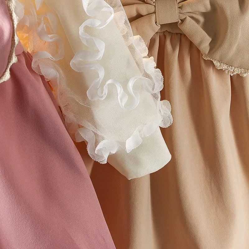 Robe d'automne pour filles, nouveau Style, robe de princesse élégante pour enfants, vêtements pour bébés, grand nœud