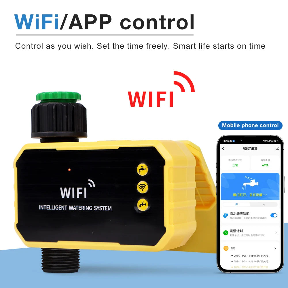 Contrôleur de Synchronisation d'Irrigation Solaire, Système existent Intelligent pour Jardin, Valve avec Capteur de Pluie, WIFI