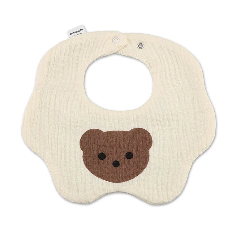 Bavoirs en coton imperméables pour nouveau-né, tissus réglables pour nourrissons filles et garçons, bavoir imprimé de dessin animé mignon, accessoires d'alimentation pour bébé