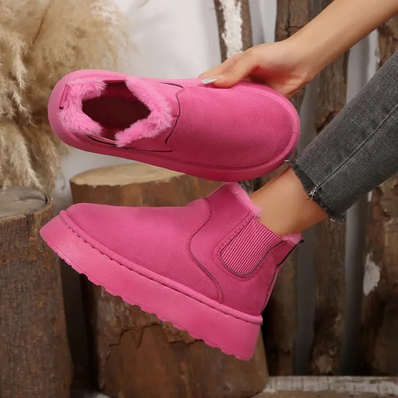 2025 nouvelles bottes de neige à semelles épaisses pour femmes en peluche chaude marque de luxe bottines de créateur hiver Mujer Botas nouvelles bottines pour femmes