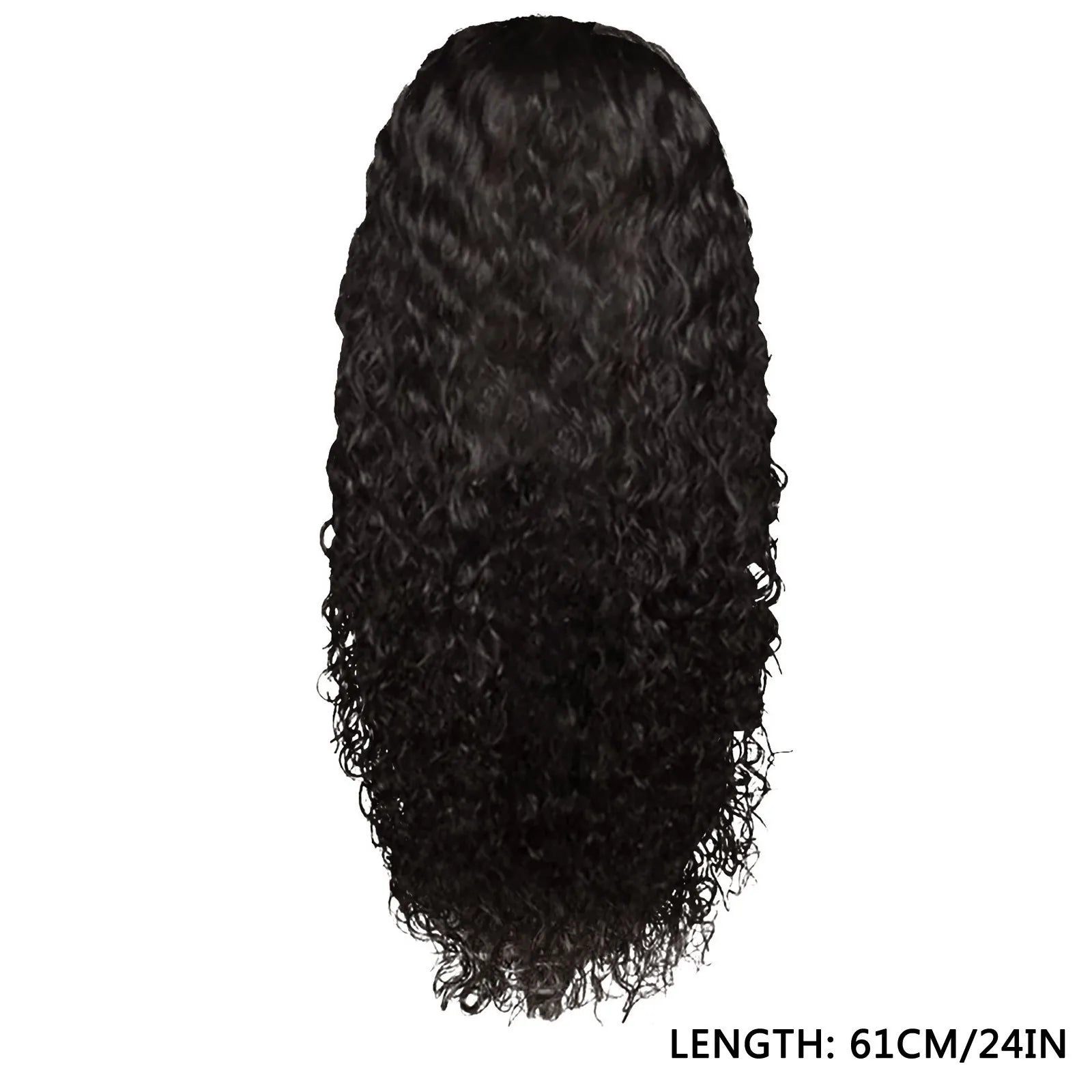 Perruque Lace Front Wig péruvienne naturelle, cheveux bouclés, sans colle