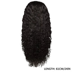 Perruque Lace Front Wig péruvienne naturelle, cheveux bouclés, sans colle