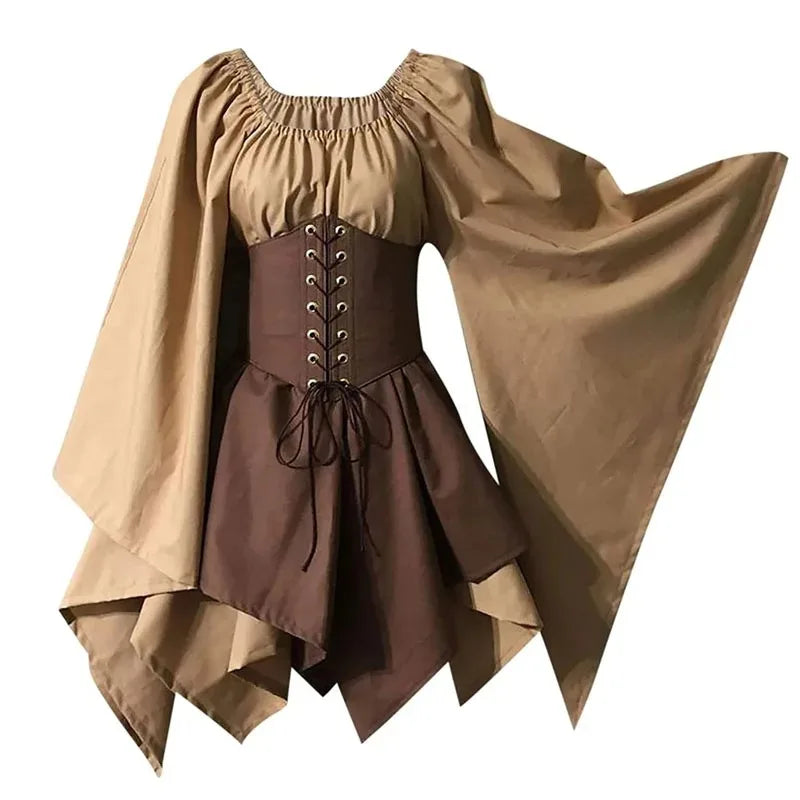 Costume médiéval pour femmes, robe médiévale de la Renaissance, fée elfe, Costume traditionnel Viking irlandais, oreille d'elfe pour fête d'halloween