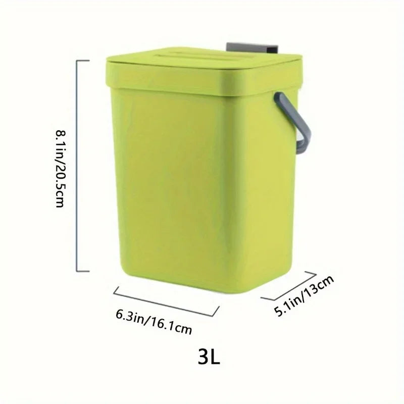 Poubelle de cuisine, petit poubelle de compost de comptoir avec couvercle, récipient de sucettes alimentaires sans odeur, poubelle murale