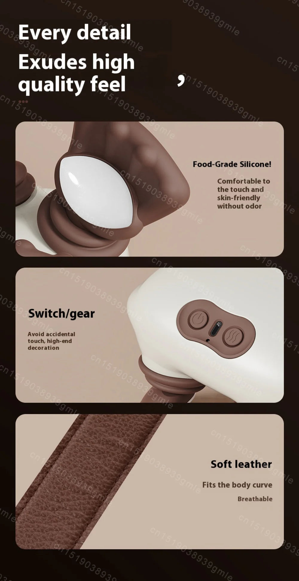 Electric muscle massager for the neck and shoulders, cordless, shoulder and back kneading, shawl, neck massage, relaxation, pain relief