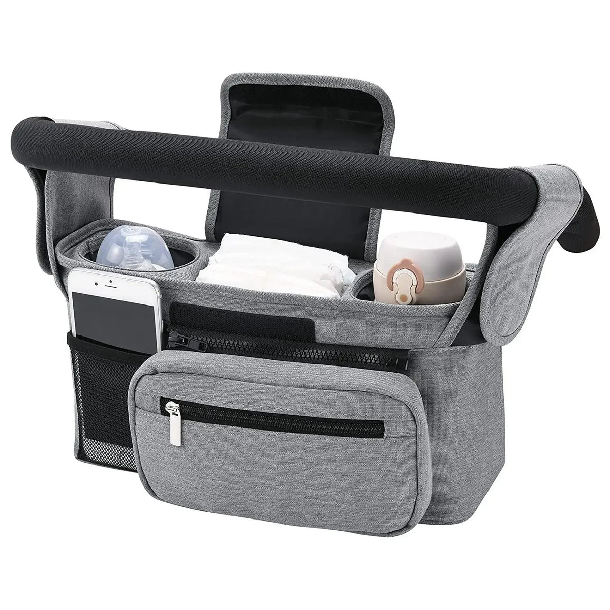 Sac de rangement pour poussette de bébé, sac suspendu de voyage de grande capacité, sac pour maman, porte-bouteille de téléphone, sacs à couches, accessoires de poussette pour bébé