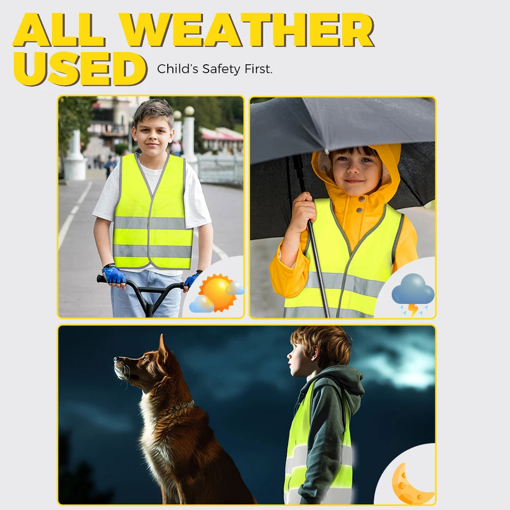 Gilet de sécurité pour enfants, vêtements réfléchissants pour enfants, formation, sport, protection scolaire, extérieur, bandes fluorescentes haute visibilité