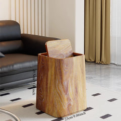 Poubelle à motif carré rétro en bois, poubelle étanche, poubelle de recyclage de salle de bains, poubelle de grande capacité, accessoires de cuisine