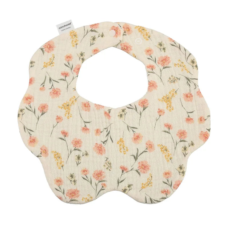 Bavoirs en coton imperméables pour nouveau-né, tissus réglables pour nourrissons filles et garçons, bavoir imprimé de dessin animé mignon, accessoires d'alimentation pour bébé