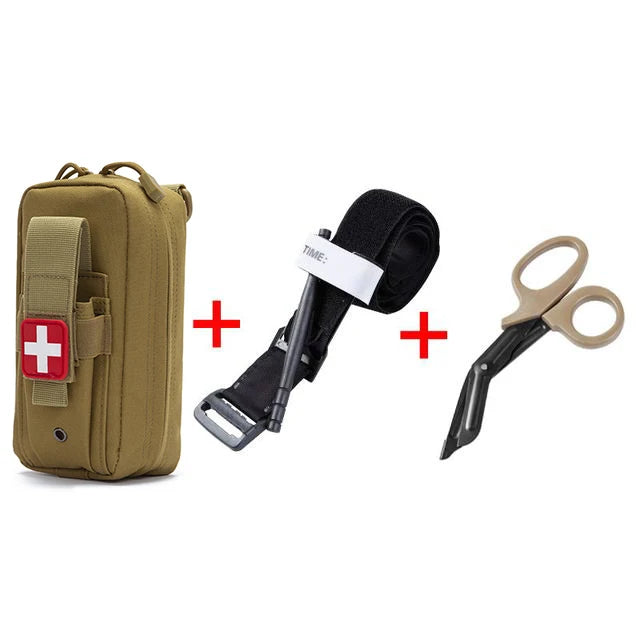 Trousse de premiers secours professionnelle, garrot de sauvetage médical, pochette EDC, outil de survie Molle pour Camping en plein air randonnée d'urgence
