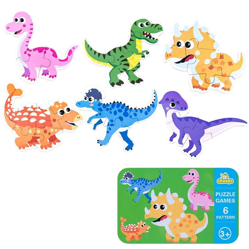 Montessori bébé Puzzle jouets éducatifs pour enfants 2 à 4 ans enfant en bas âge 3D Puzzle en bois enfants boîte de fer jeux de Puzzle jouets