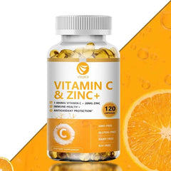 Vitamine C 1000 mg avec zinc 20 mg 120 gélules Supplément de diétérie vitamine |   Vegan sans OGM et sans gluten